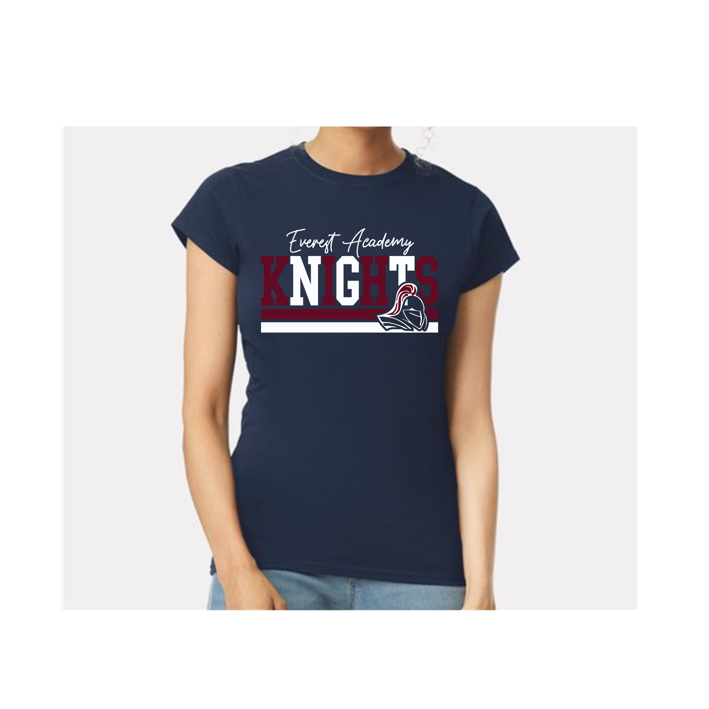 Maroon/White Design T-shirt Womens