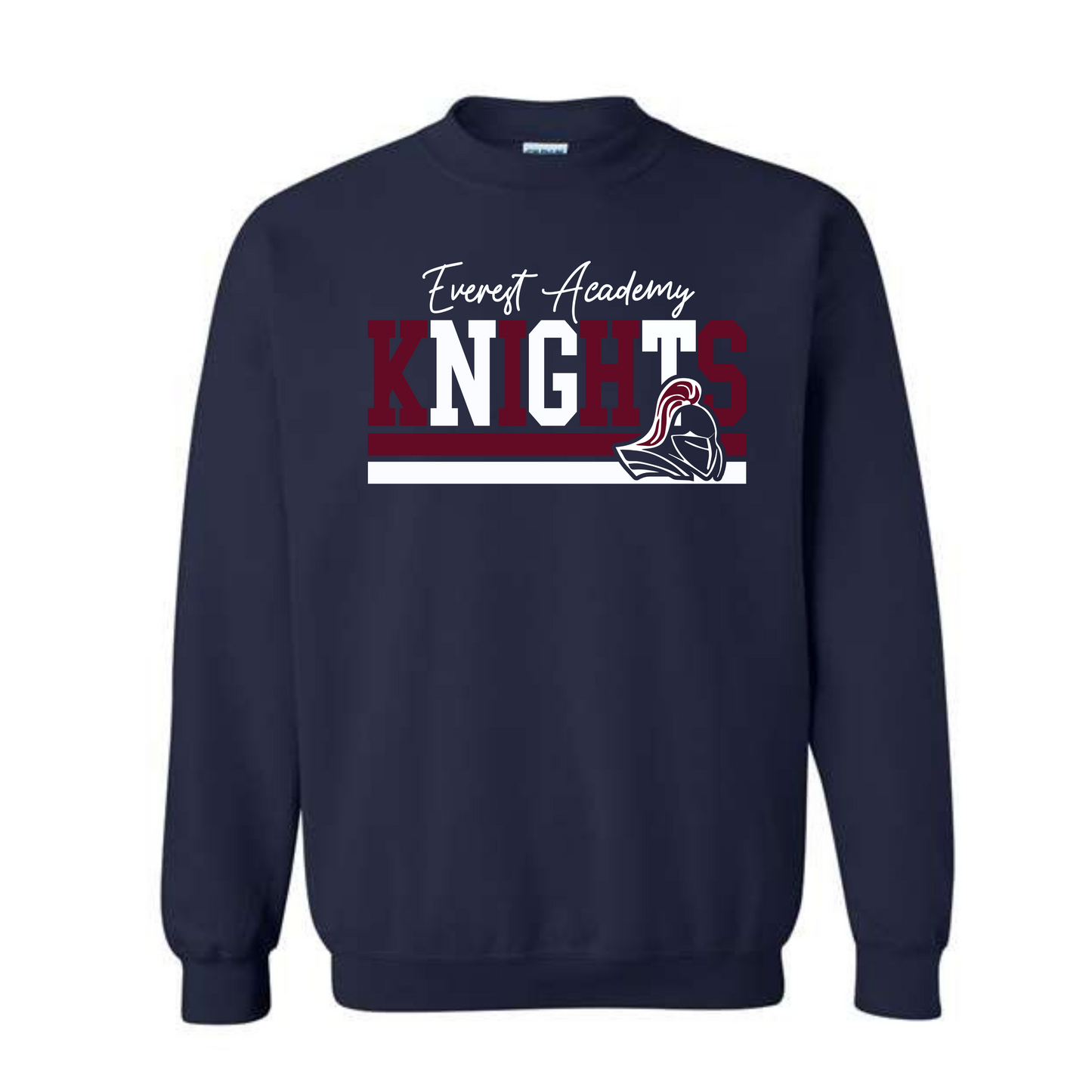 Youth Maroon/White Design Crewneck Sweatshirt