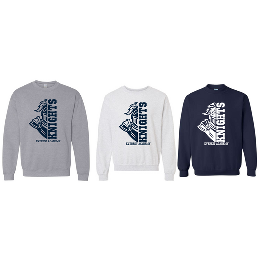 Youth Knights Head Design Crewneck Sweatshirt