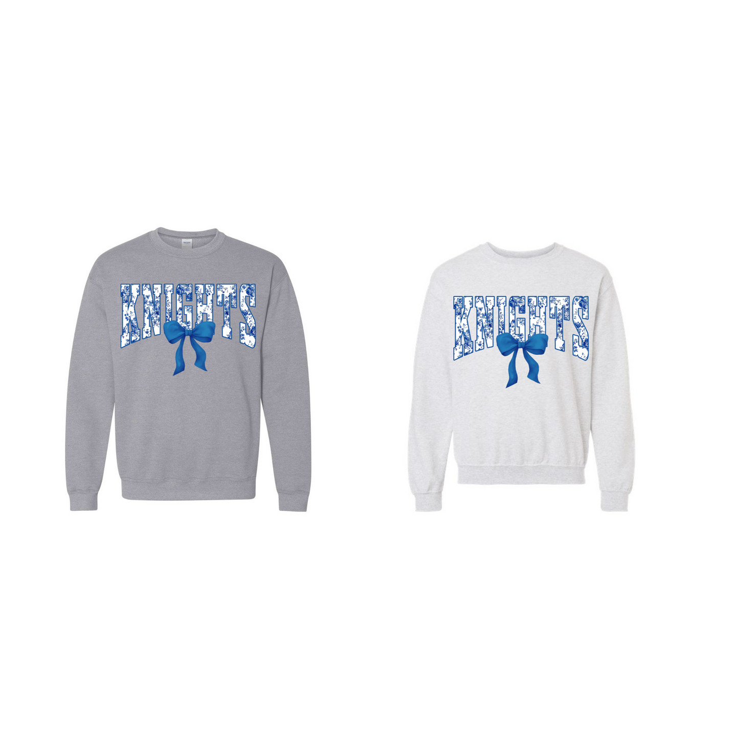 Youth Floral Bow Design Crewneck Sweatshirt