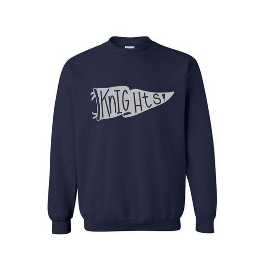 Adult Gray Flag Design Crewneck Sweatshirt